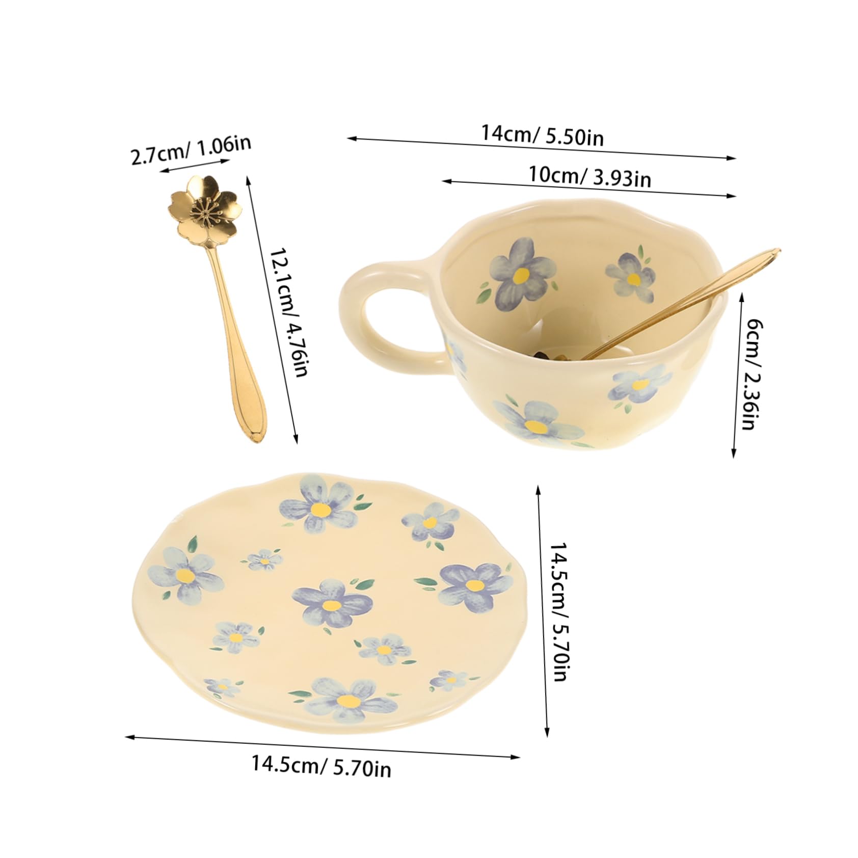 1set Tasse à Café Créative en Porcelaine Fine avec Soucoupe et Cuillère Design Unique et Facile D'entretien pour Bureau Cuisine