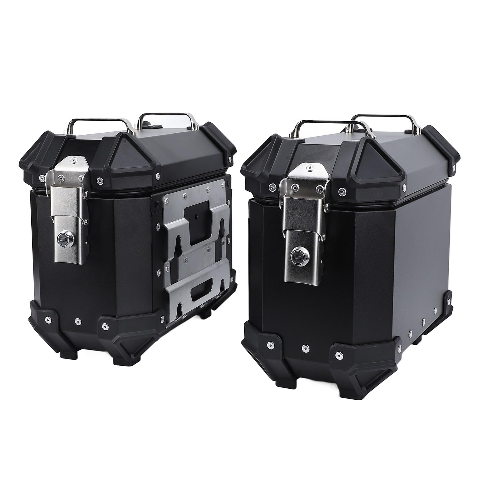 Dioche Valise Latérale de Moto en Alliage d'aluminium 18L-boîte de Sacoche Rigide avec Serrure et Poignée pour Le Rangement des Bagages du Casque (Black)