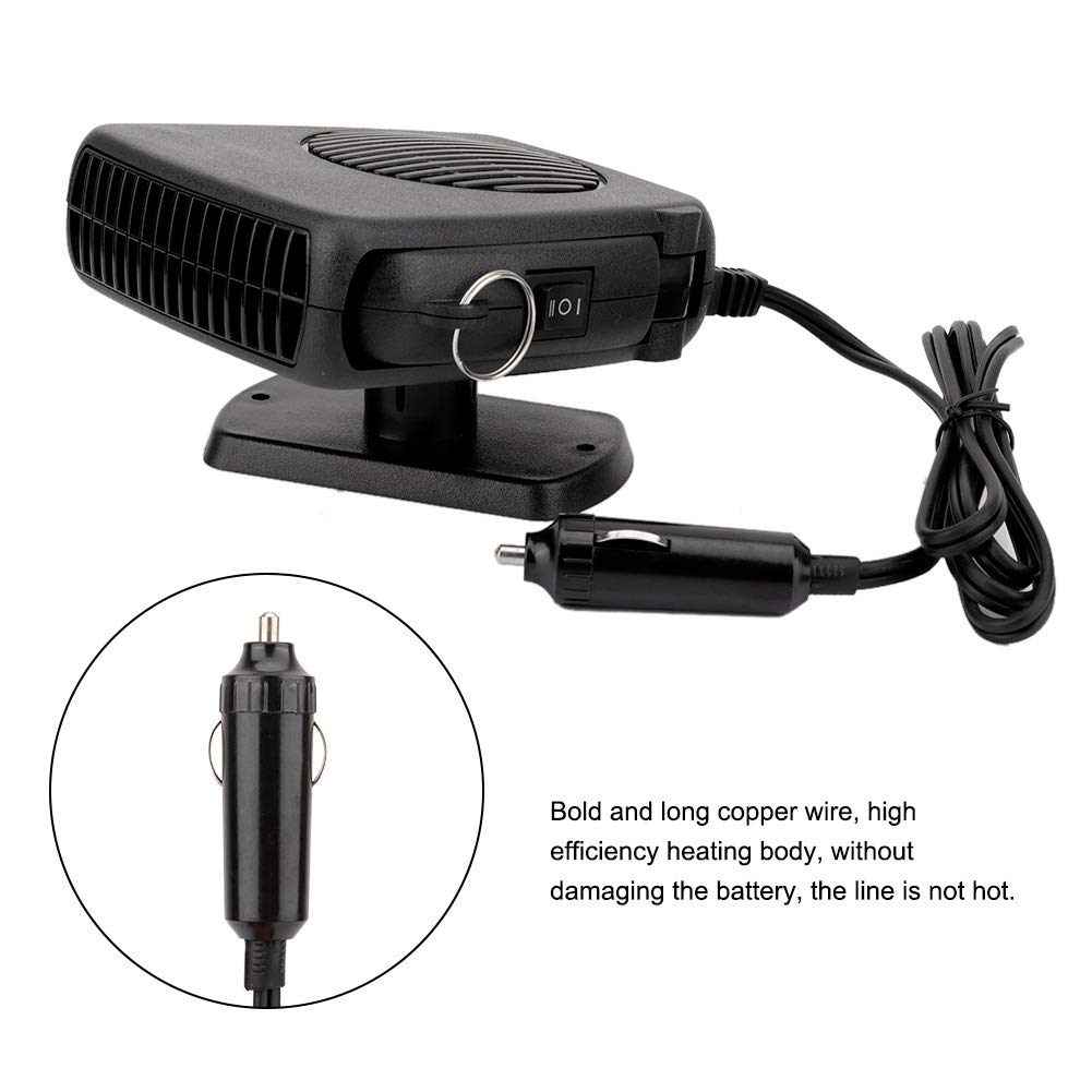 Aramox Calentador de coche, calentador de coche de 12 V, estufa de calefacción eléctrica para coche, descongelación integrada