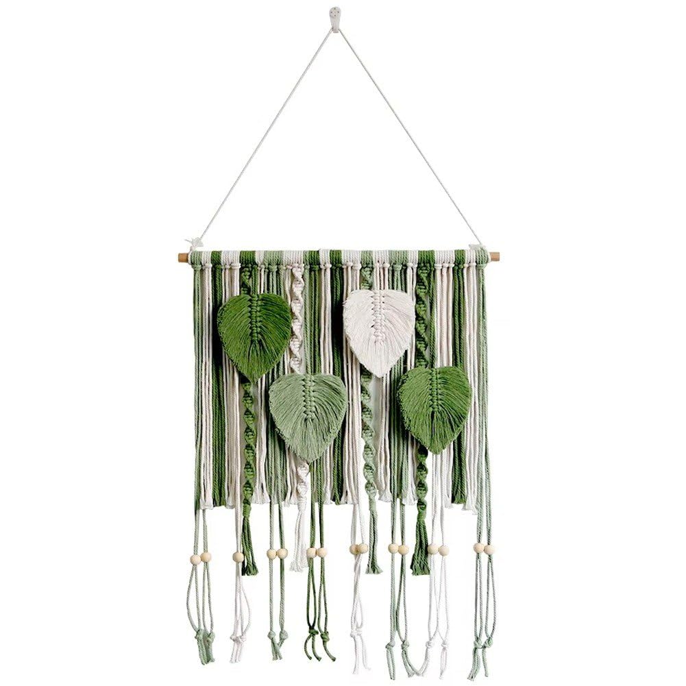 Tapiz de macramé de estilo bohemio chic con borlas para decorar tu salón o dormitorio