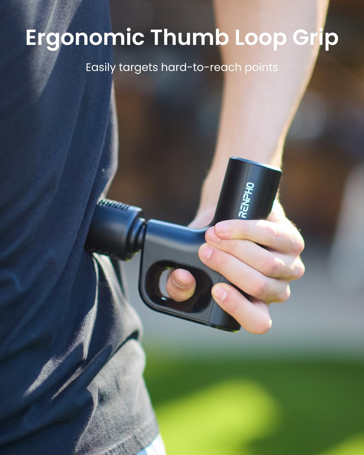 RENPHO Active Mini Thermacool Massage Gun with Heat and Cold, Valentine's Day Gifts, Percussion Deep Tissue Back Massager Ergonomic Design 5 Speeds for Muscle Therapy, FSA Eligible, Travel Case HSA - Image 3