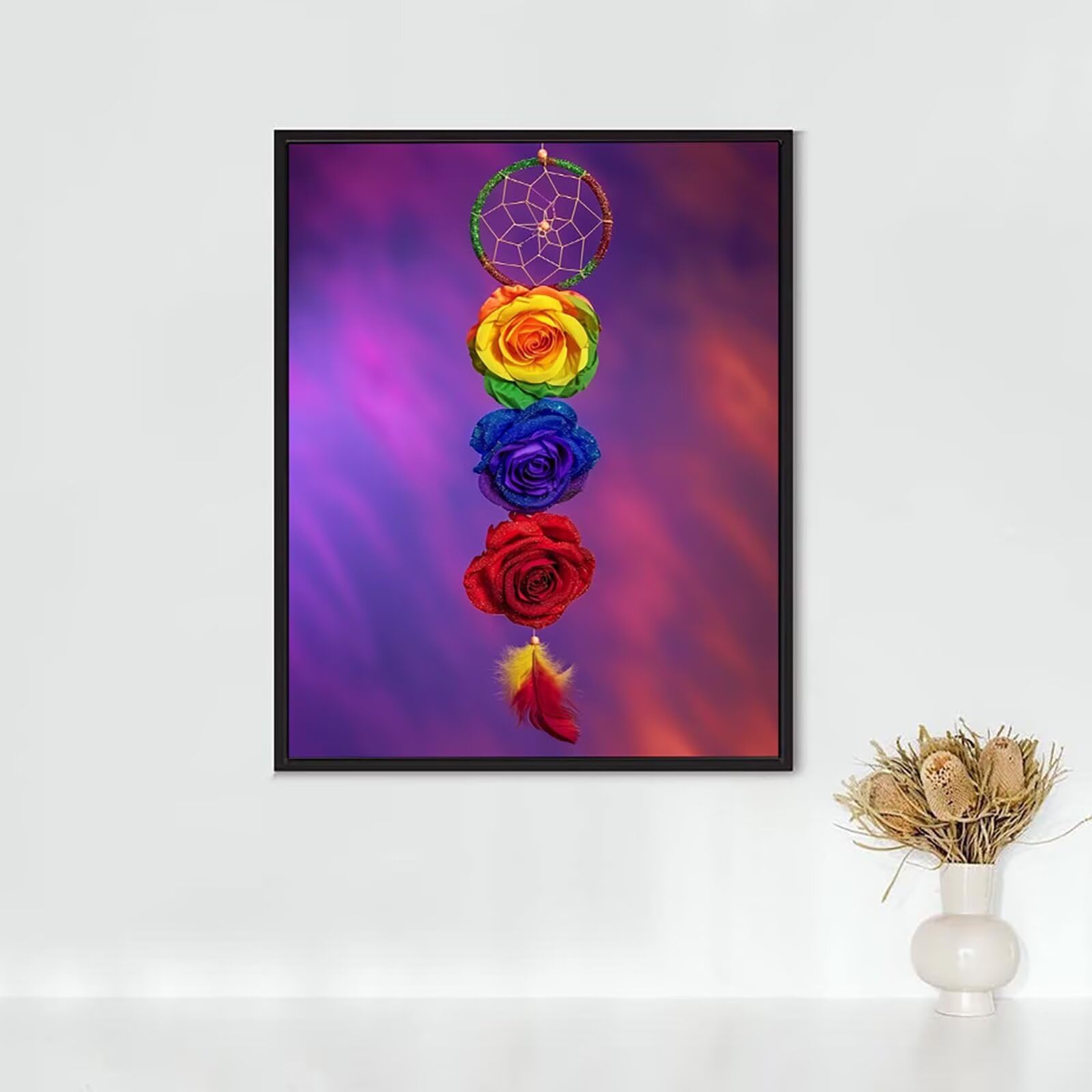Diamond Painting Regalo, Diamond Painting Erwachsene Fiore Bastelset, DIY Diamant Malerei Runder Vollbohrer Diamanten Kinder Malerei Stickerei Kreuzstich Dekoration, Geschenk 90x120 cm PJY9 2-0