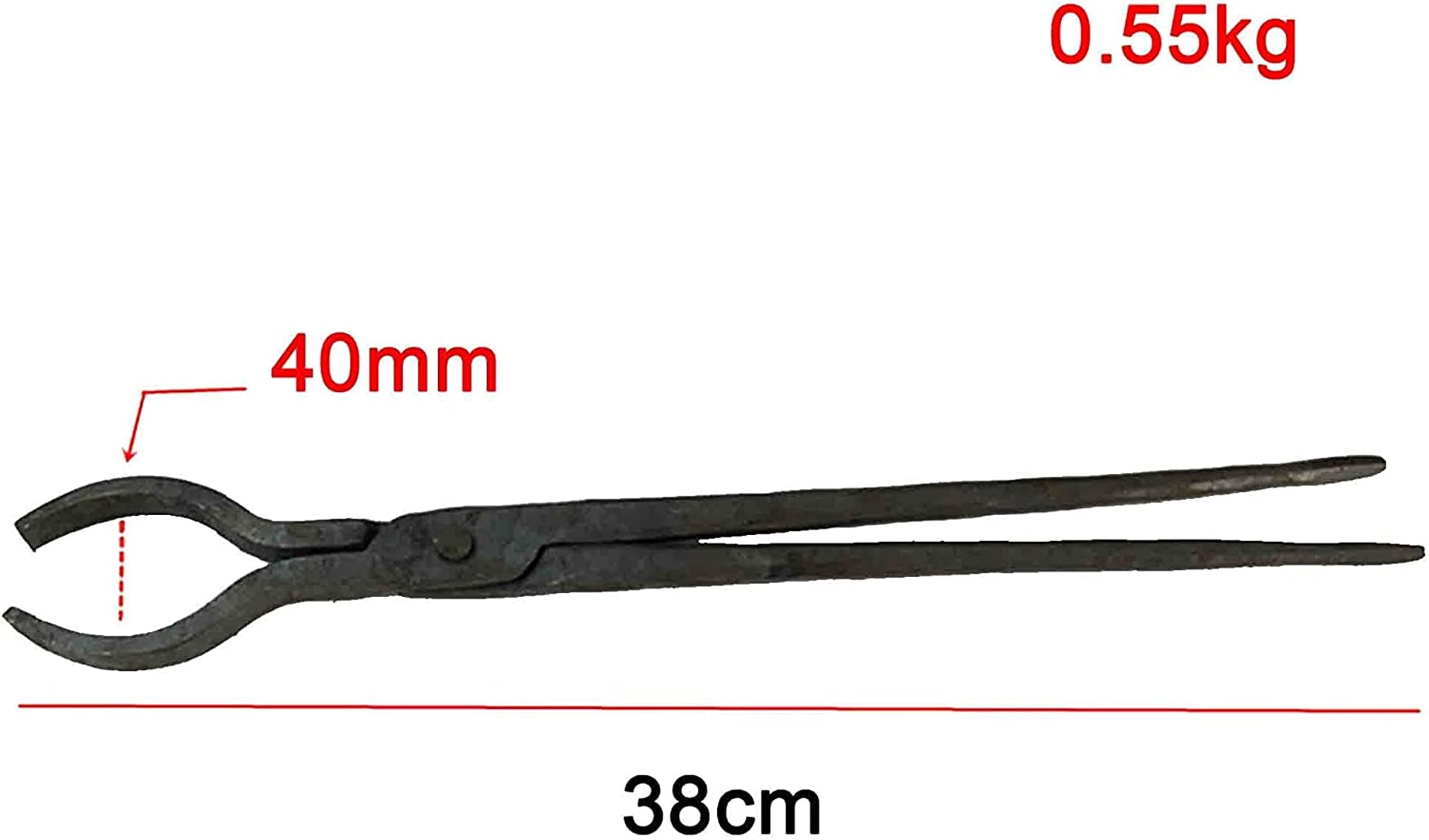 Tenazas de Herrero,Tenaza de forja Herramienta de Herrero de Herrero Blacksmith Hogar Tong Anvil Vise Round 40-80 mm for Forja de Herrero del Ingeniero (5 Pinzas), 50 mm (Color : 40mm)