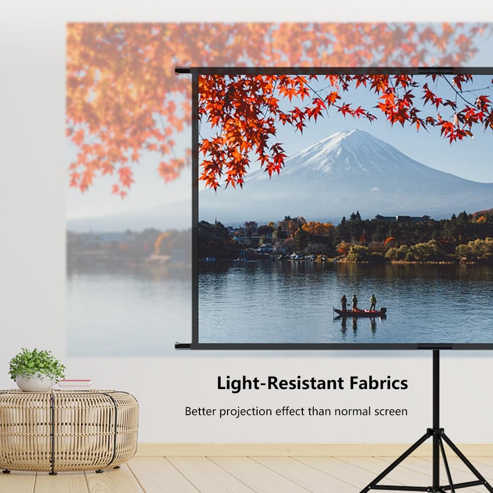 60" 84" 100" Schermi Cinematografici Manuali con Supporto a Treppiede, 16:9 4K Ultra HD Idea per Cinema in Casa, Feste in Giardino(60" (16:9))