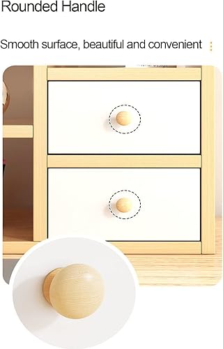 Miniatura 3 de Estante pequeño para escritorio de oficina estantería de escritorio de madera para computadora estante de escritorio con cajones estante de