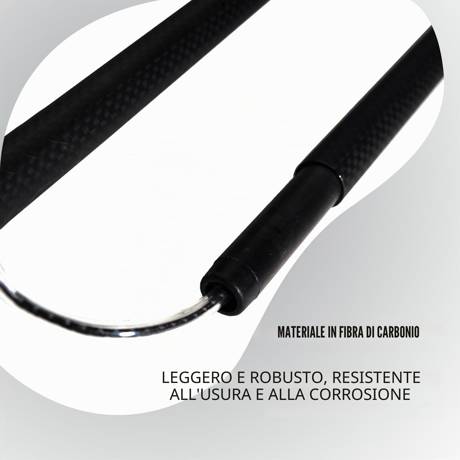OKHEALING - Bastoncini da trekking ultraleggeri in fibra di carbonio, set da 2 pezzi, bastoncini da trekking pieghevoli con manico per trasferimento dell'umidità, borsa portaoggetti e 2 tappi per