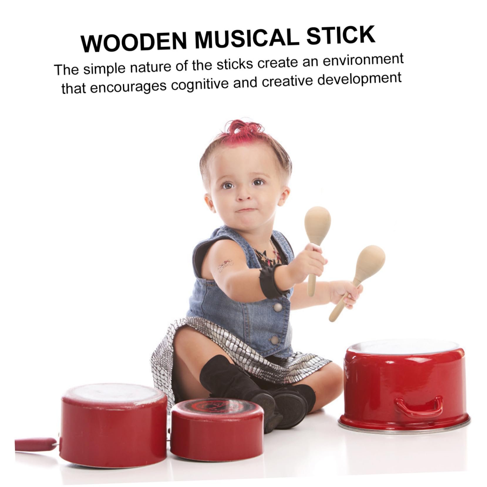 PartyKindom Maracas a Percussione in Legno da Colorare, Giocattolo Musicale per Ragazzo Ragazza Piccoli, Set 12 Pezzi per Apprendimento Educativo e Feste di Compleanno, Strumenti Musicali