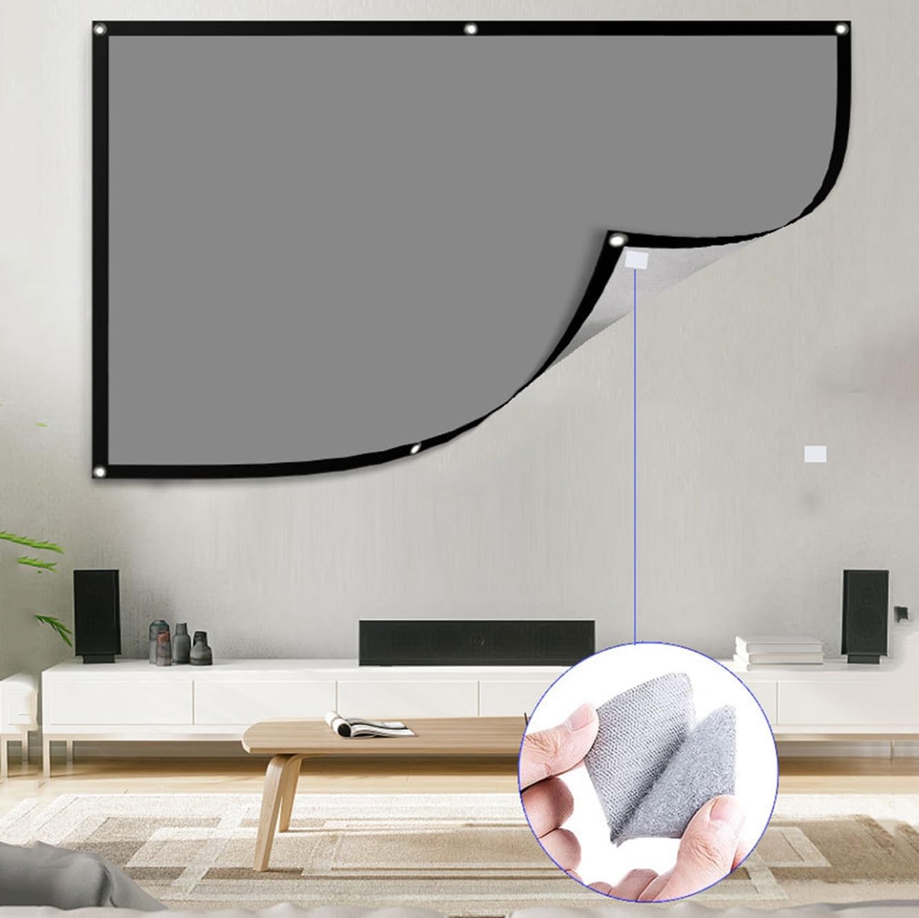 Schermo per Proiettore da 50-130 pollici, Proiettore HD 16:9 per Esterni per Giardino,Campeggio,Schermo Cinematografico Portatile Pieghevole per Camera da Letto, Home Theater(100inch)