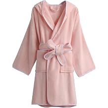 Girls Kids Robe Soft Towel Absorbent Hooded Toddler Bathrobe Cloth 100% Cotton Robes Spa Bath Robes for Gifts