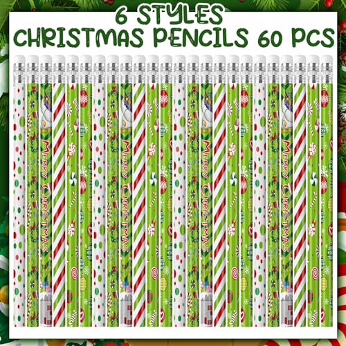 Sabary 60 Lápices Navideños Madera con Goma miniatura 3
