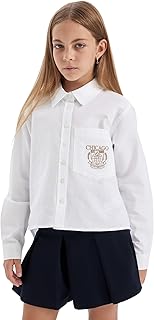 ديفاكتو بلوزة منسوجة باكمام طويلة وقصة كبيرة للبنات C7483A8