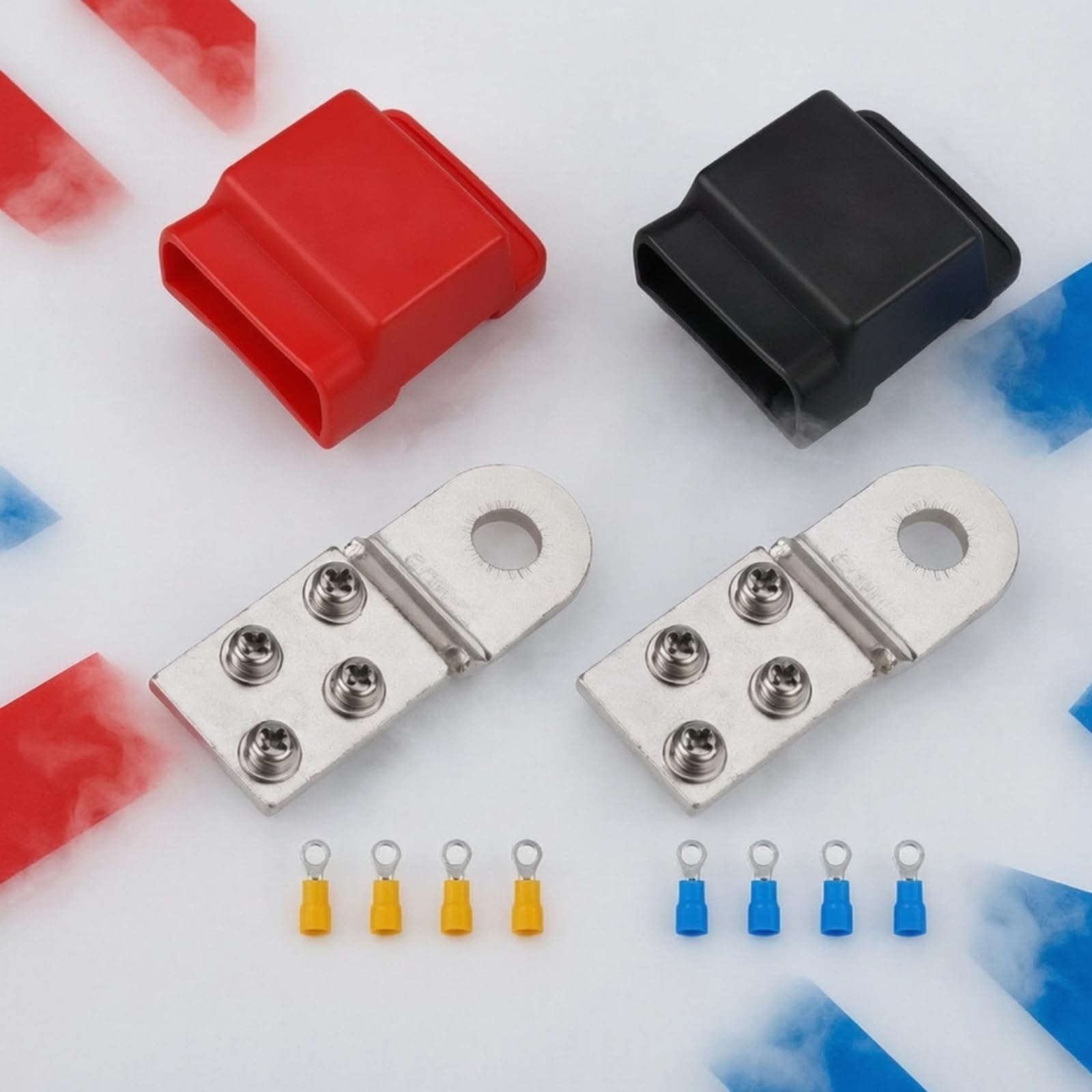 Conjunto Terminal Batería Cobre Alta Corriente Terminal Batería con Cobre Estañado Aislante Eléctrico para Vehículos Recreativos