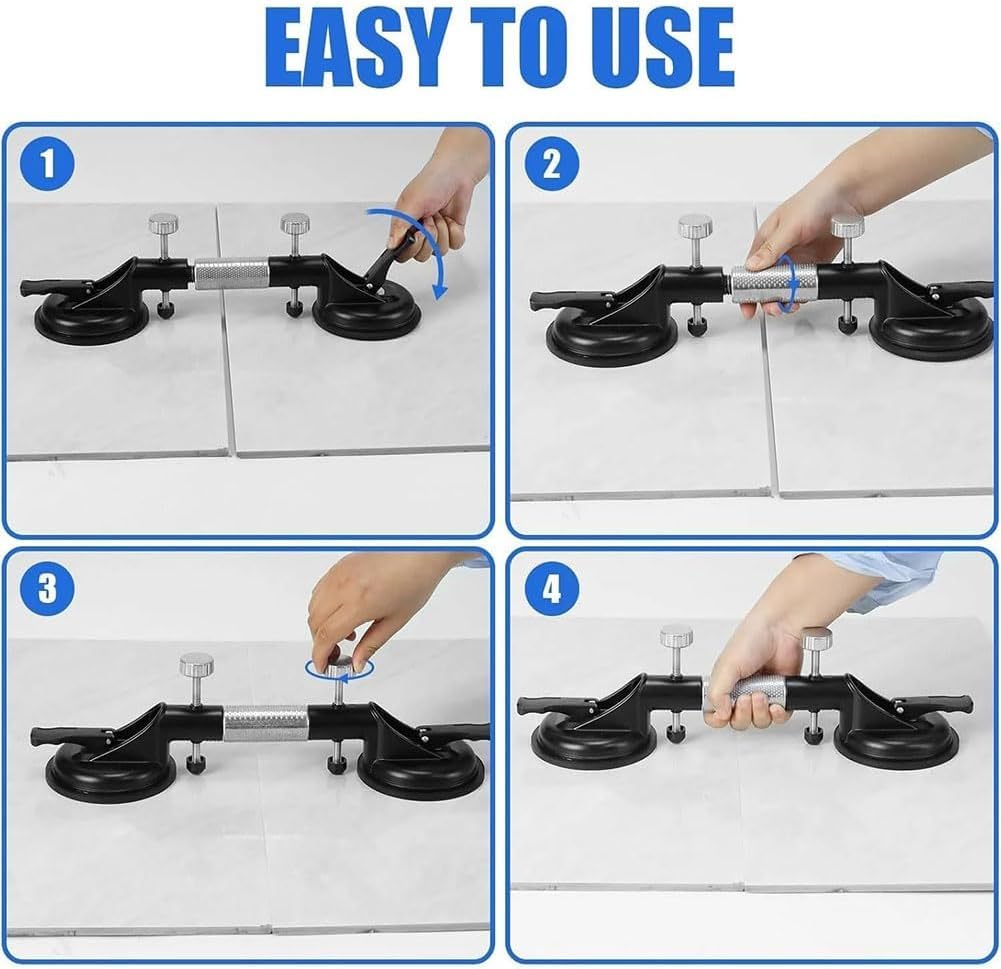 Abrazaderas de alineación de encimera, herramienta de succión para pisos, herramienta de reparación de huecos de piso laminado, ajustador de costuras de granito ajustable con ventosas de vacío, para