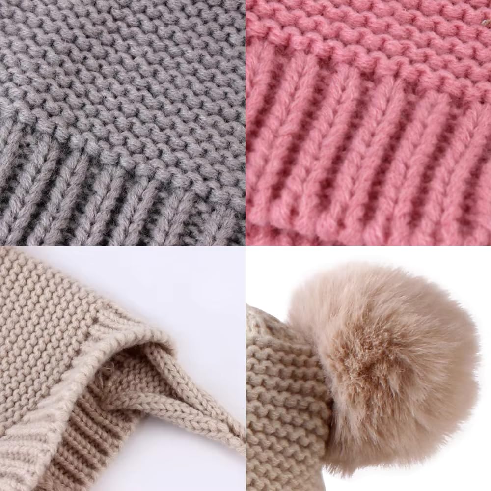 INFISPACE Baby's Super Warm Winter Woolen Skull Beanie Cap with Fur Inside| Double Pompom Baby Hat (Age: 6 Months to 3 Years) (in, Age, 6 Months, 24 Months, Pompom with String Beige) - Image 6 thumbnail