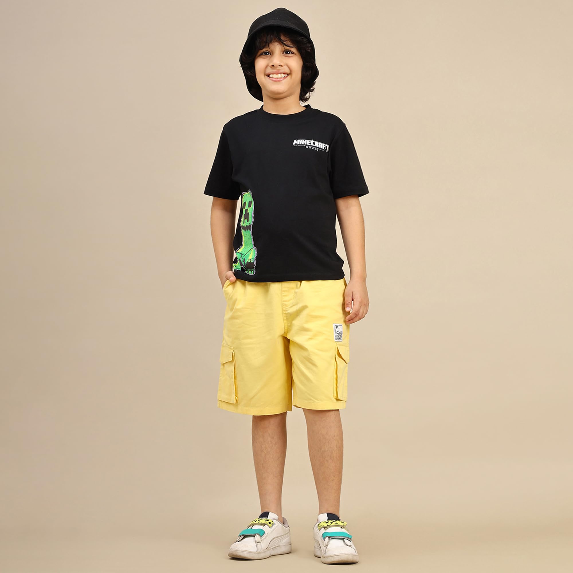 Kidsville Maglietta ufficiale Minecraft con stampa regular fit girocollo per ragazzi