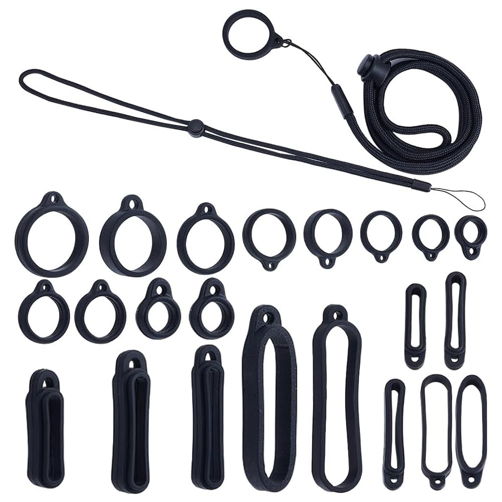 CRASPIRE Anti-Lost Lanyards Set Pendant Holder Necklace Adjustable Fixing Rings