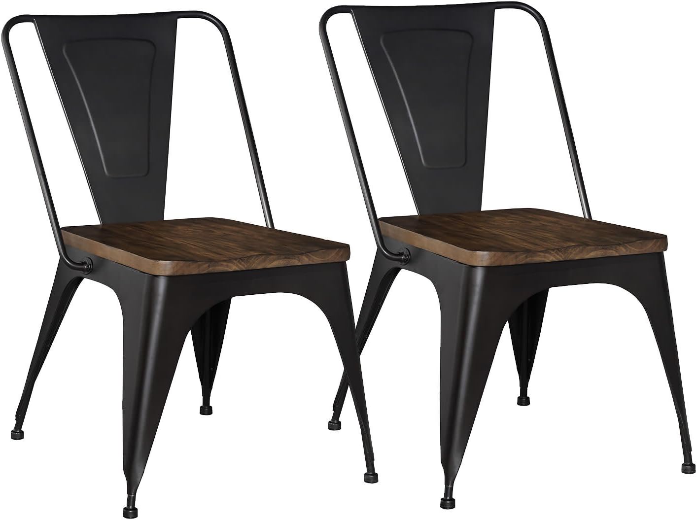 Nelson 2-Pack Metal Chair, Black