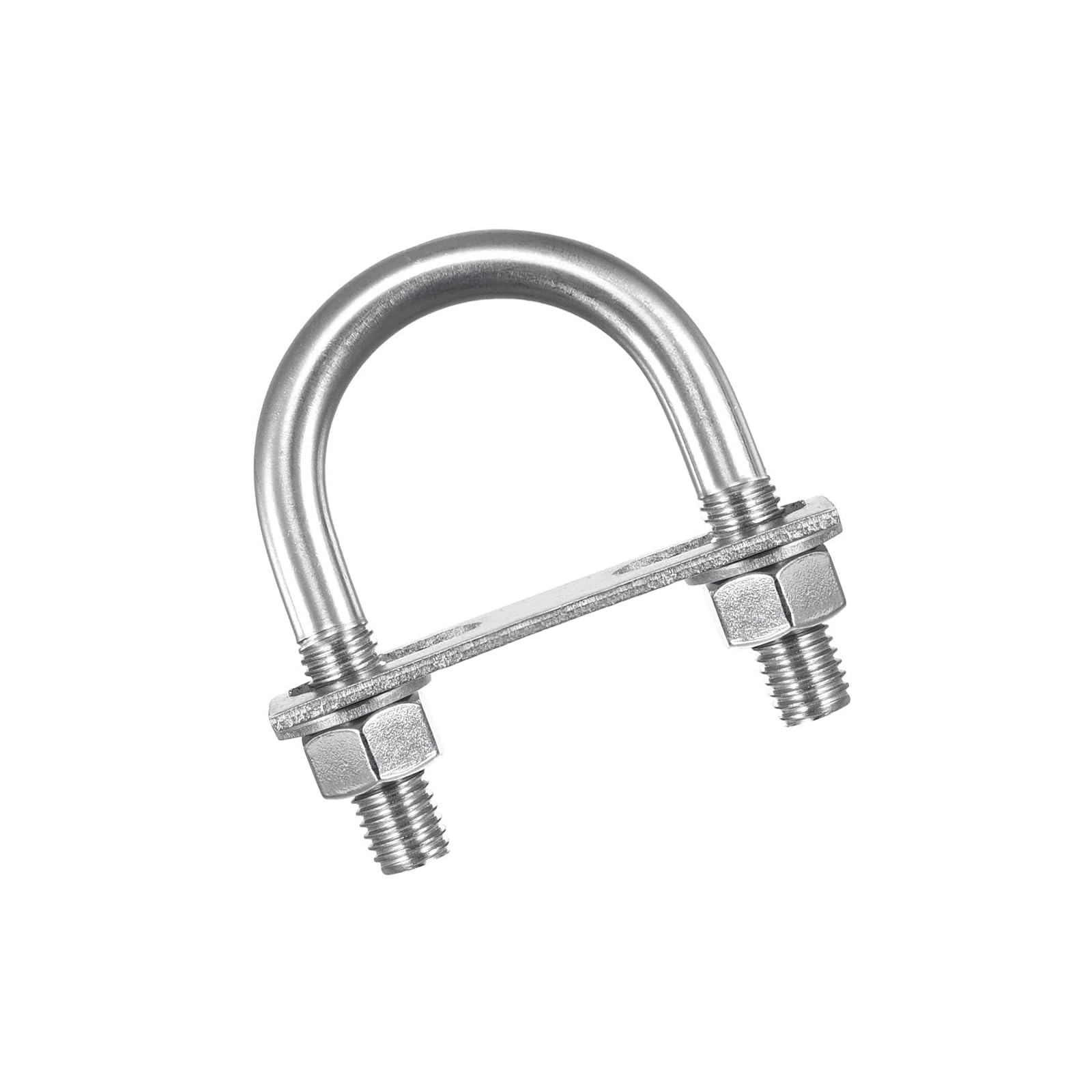 MACHSWON Round U-Bolt,1 Set 304 Stainless Steel M12 U Bolts 57mm(2.25") Inner Width 93mm Length with Nuts and Frame Plate for Automobiles Boat Trailer