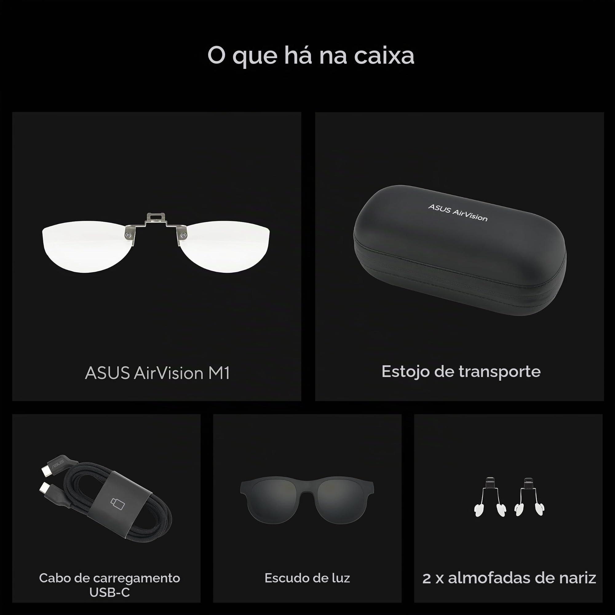 ASUS Óculos AirVision M1 Smart AR – Tela Micro-OLED Wearable de