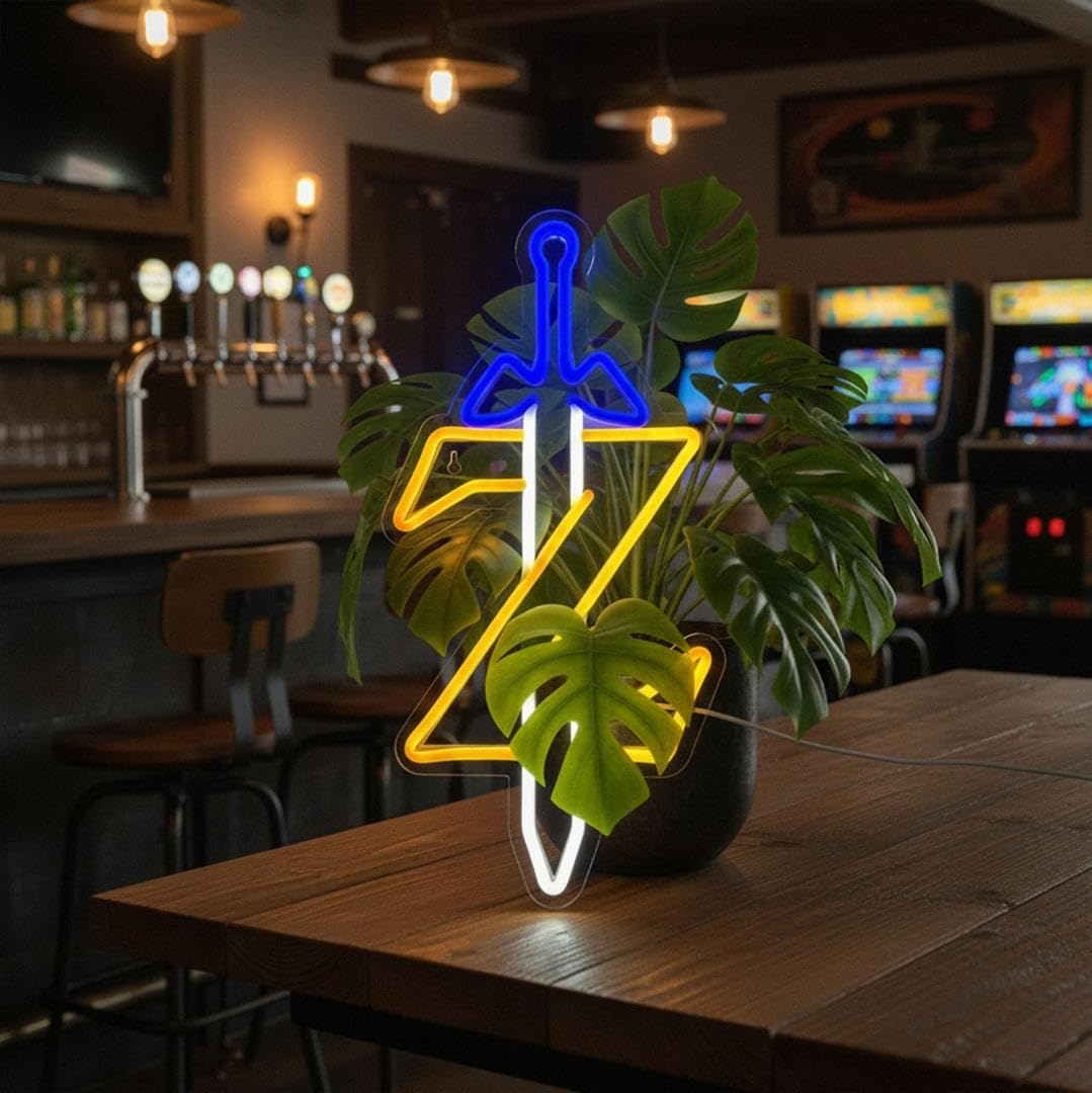 JOSEBRU Zelda Neon Sign, Silicone & Acrylic 8.2x16.1 inches, Sword