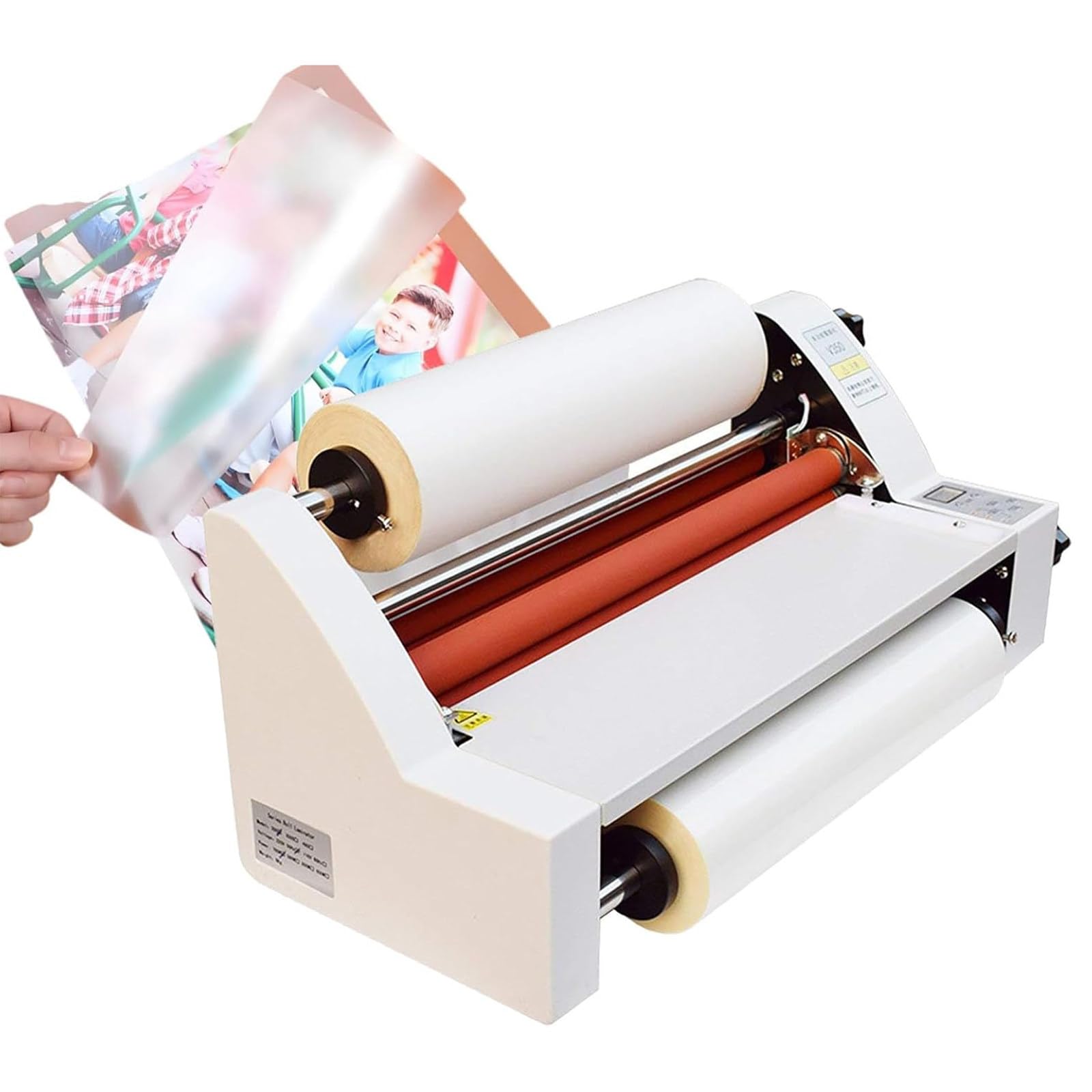 Digital Thermal Roll Laminating Machine, Single & Double-Sided Thermal Laminator, Cold Hot Roll Laminator, 0-180℃, No Bubbles, 335 mm / 450 mm Laminating Width, Protecting Improving Documents V350