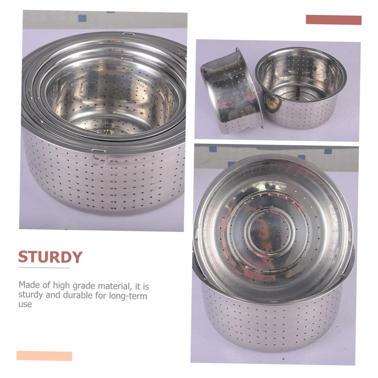 Cabilock Multi Use Stainless Steel Basket Insert for Cooking Versatile Vegetable Dumpling for Rice Cooker Stockpot Pressure Cooker Easy Clean Design