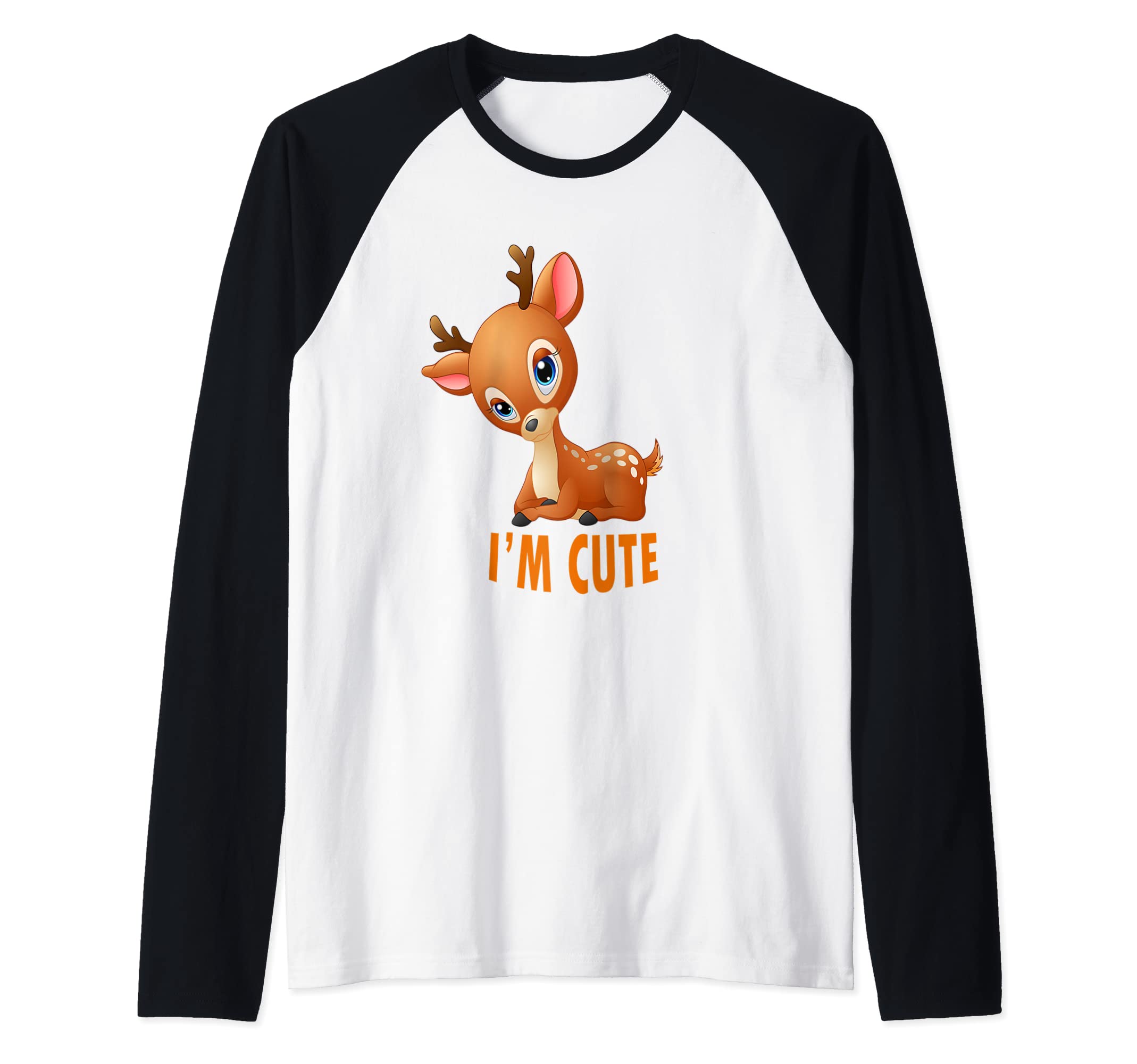 Mens CUTE BABY GAZELLE Raglan Baseball Tee