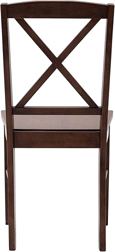 Miniatura 7 de DUHOME Juego de 2 sillas de comedor de madera con respaldo cruzado, sillas de cocina, sillas laterales de nogal