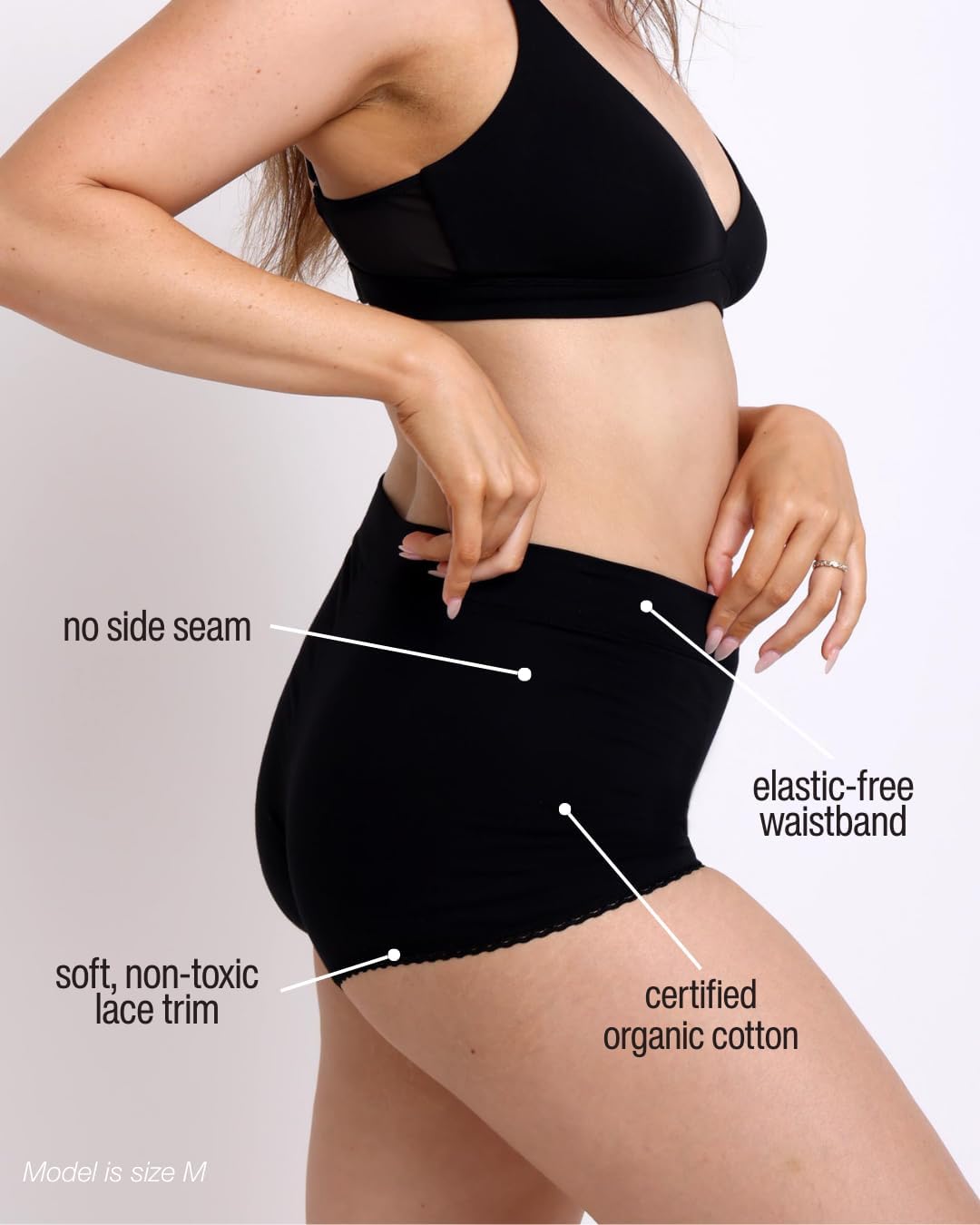 La Coochie Organic Cotton High Rise Boyshort Underwear, 3 Pack - Image 2