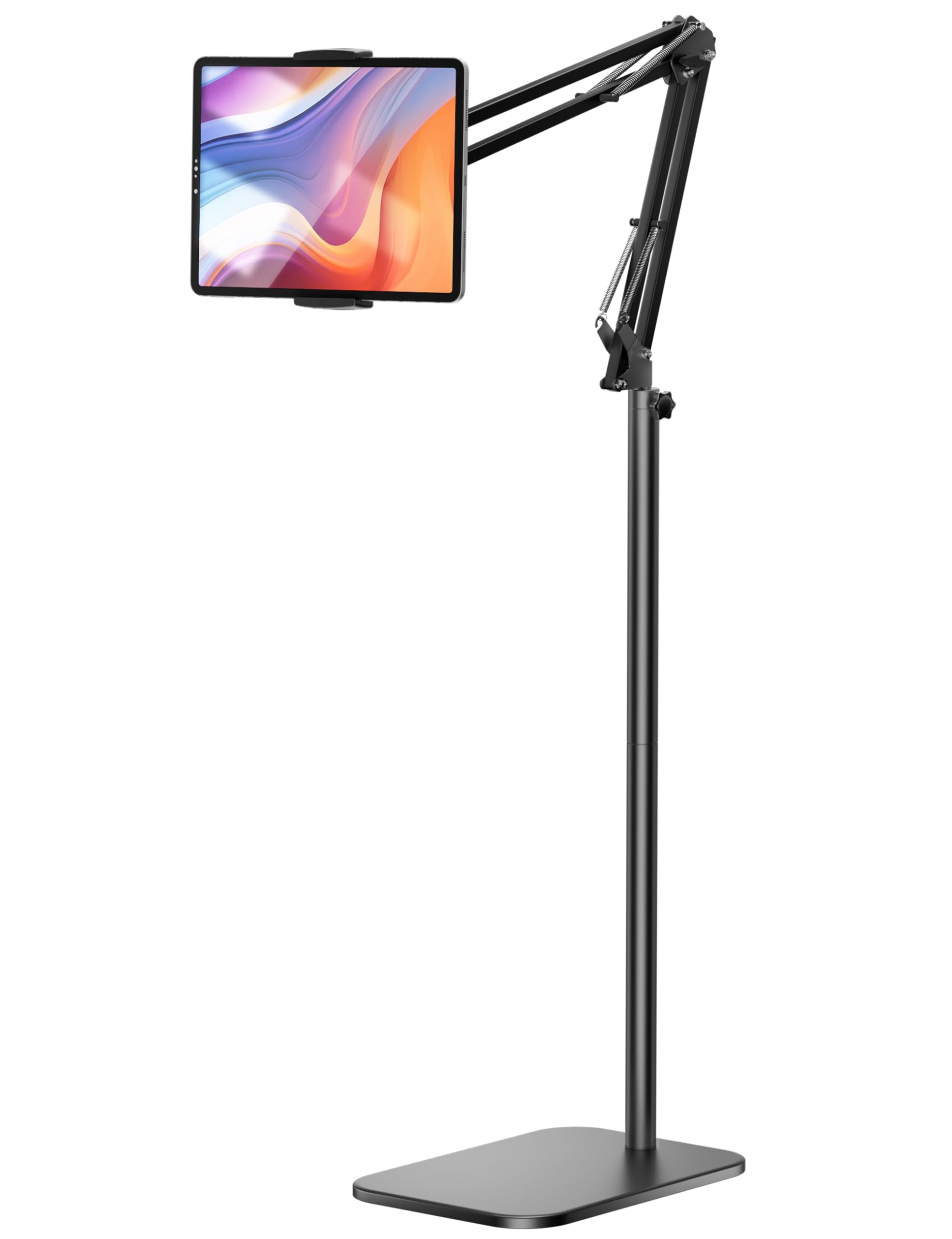 VOLTIFYMAX Tablet Floor Stand 360-degree Rotatable Metal Tablet Stand Holder Adjustable Kindle Holder Universal Phone Stand for iPad