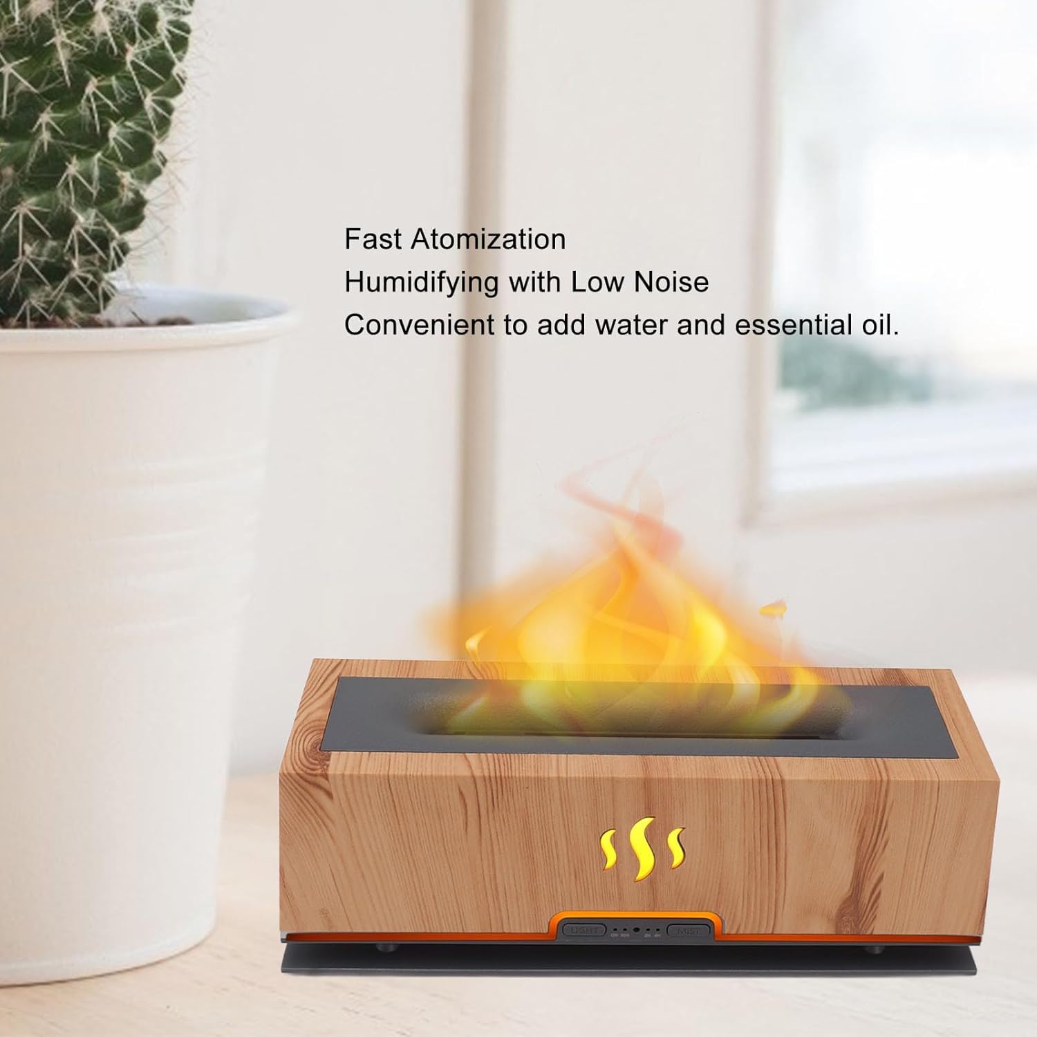 Do użytku domowego Nawilżacz, światło LED 100 240 V Delikatna mgła Domowy dyfuzor zapachowy ABS PP do wystroju wnętrz(Light Wood Grain)