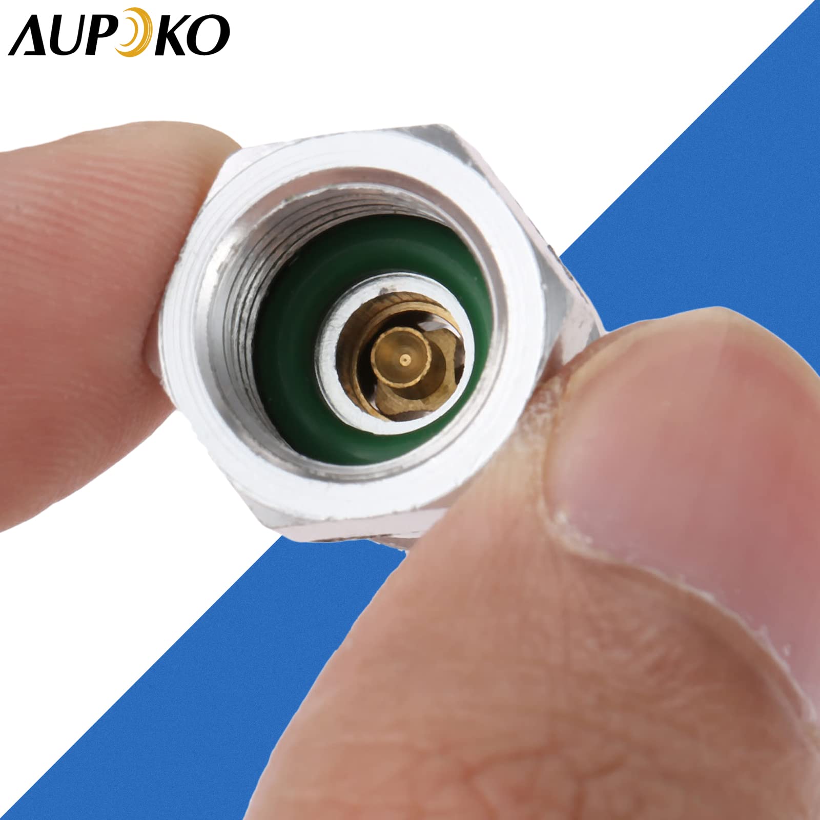Aupoko - Adattatore interruttore R12 R22 R502 a R134A con conversione rapida, 1/4 SAE e spina di carica AC a filettatura 8v1 (Argento)
