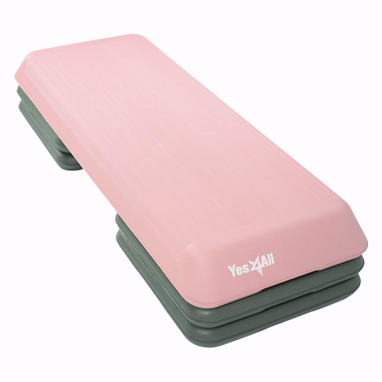 Adjustable Workout Aerobic Exercise Step Platform Health Club Size with 4 Adjustable Risers Included and Extra Risers Options