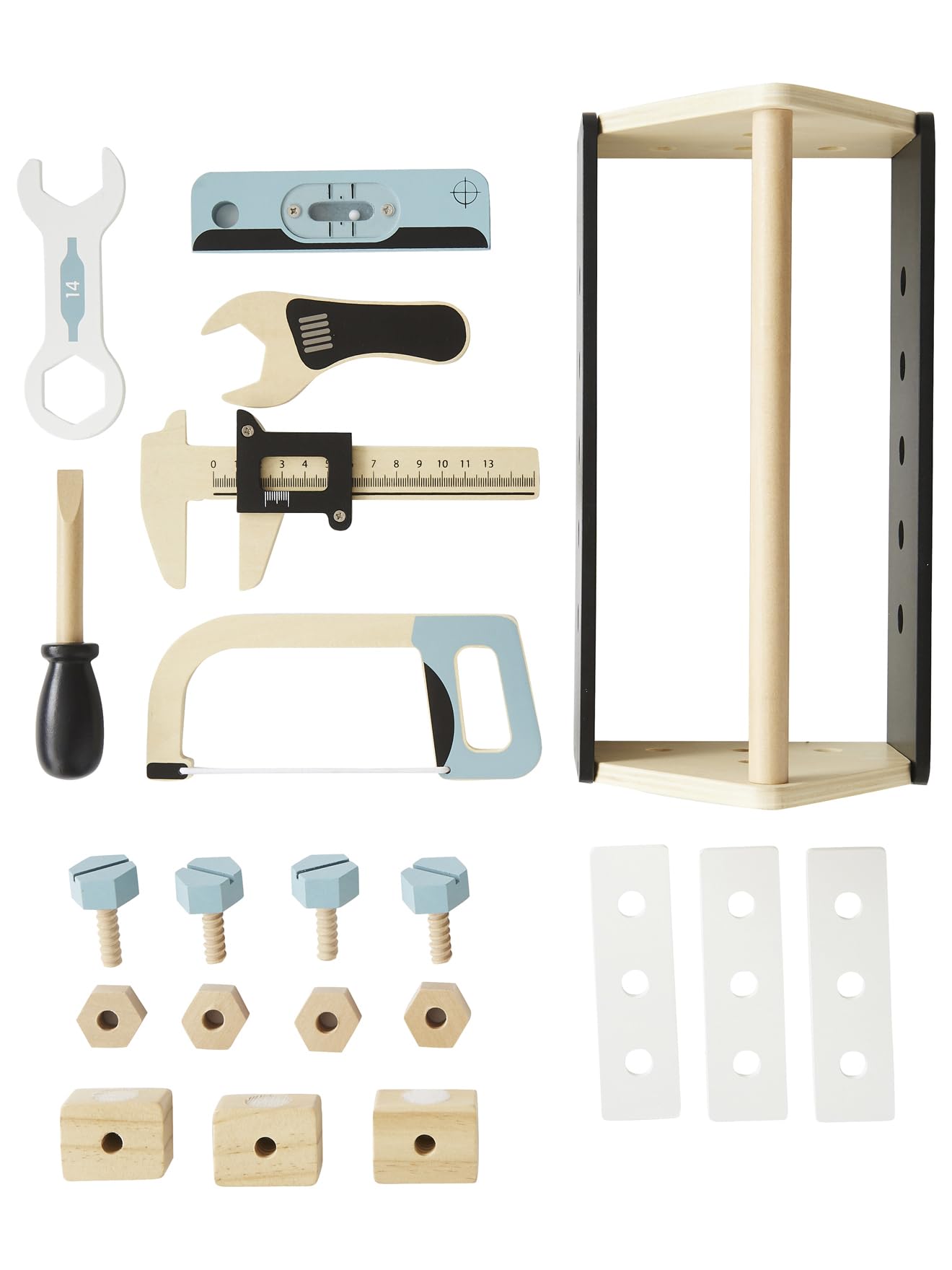 VERTBAUDET Boîte à Outils du Bricoleur en Bois Noir TU
