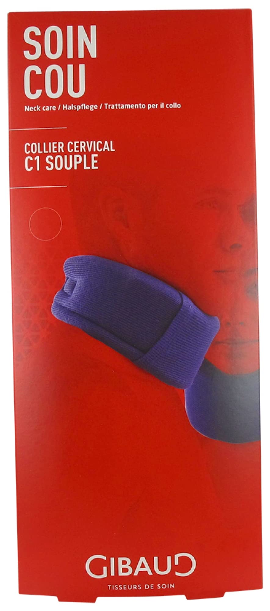 Gibaud Collier Cervical C1 Souple Bleu Marine - Taille 2