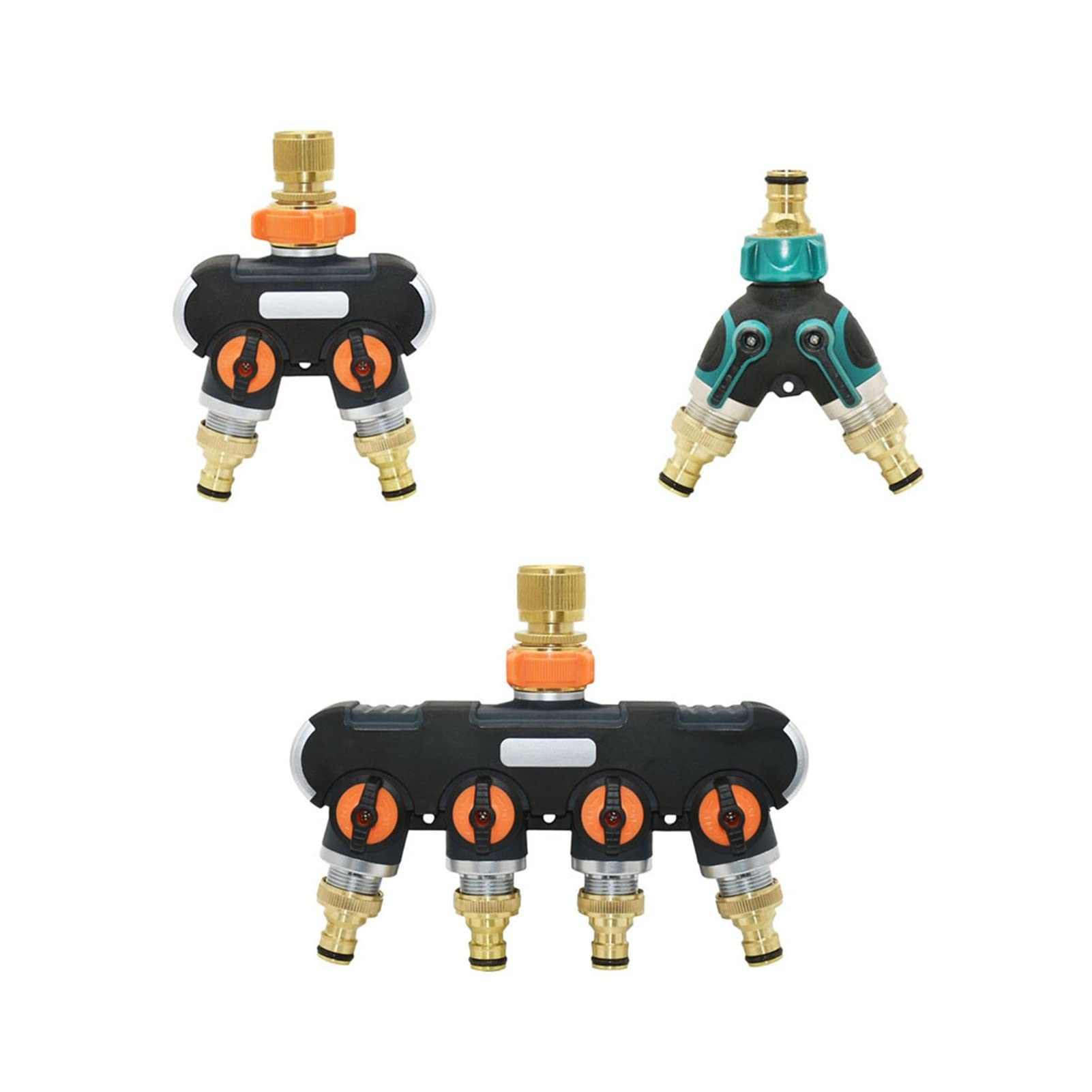 Hose Fittings Hose Adapters Garden 2/4 Way Garden Faucet Hose Diverter 1/2 3/4 Inch Threaded Quick Coupling Irrigation Valve 1 Set (Color : E) Plumbing Fittings