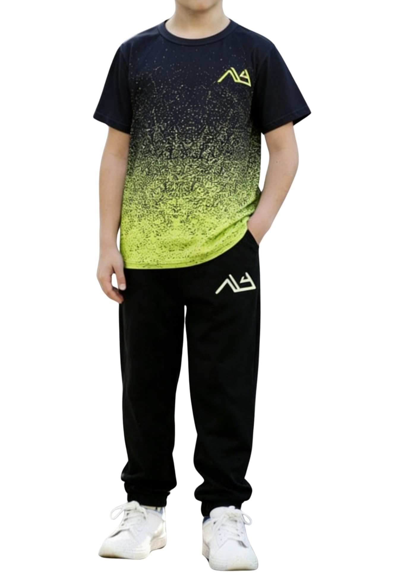 Boys Clothes Gradient T-Shirt Jogger Pants Set 8-13 Years Casual Sportswear Summer Outfit Set
