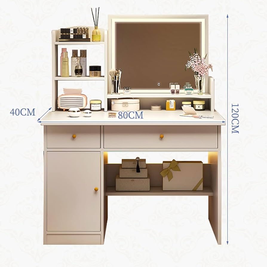 ドレッサーテーブル 鏡、引き出し付き Amazon｜女性用化粧台、ドレッサーテーブル、引き出しとミラー