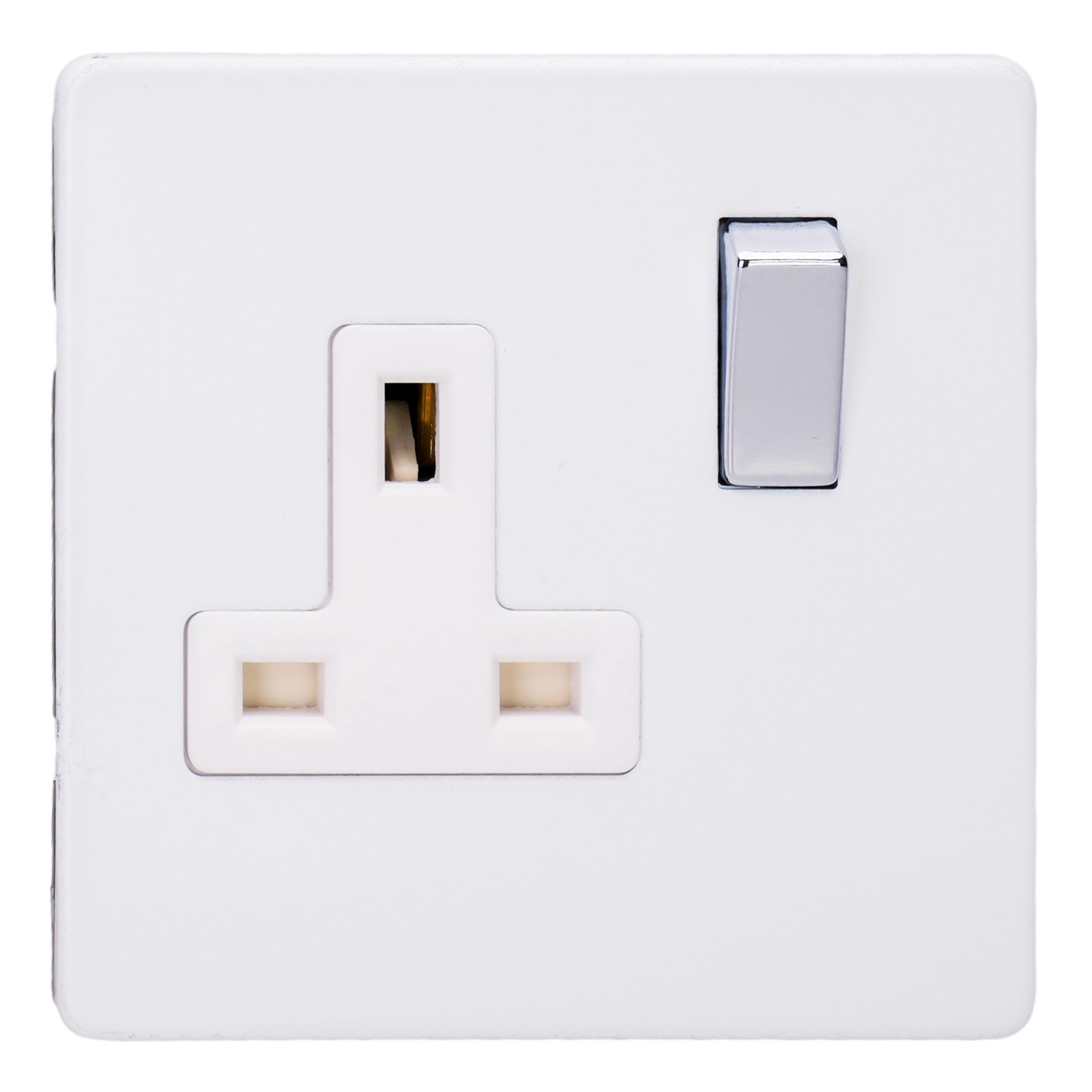 13A Socket Primed 2 Pole Screwless + Chrome/White Insert Varilight XDY4WS.PD