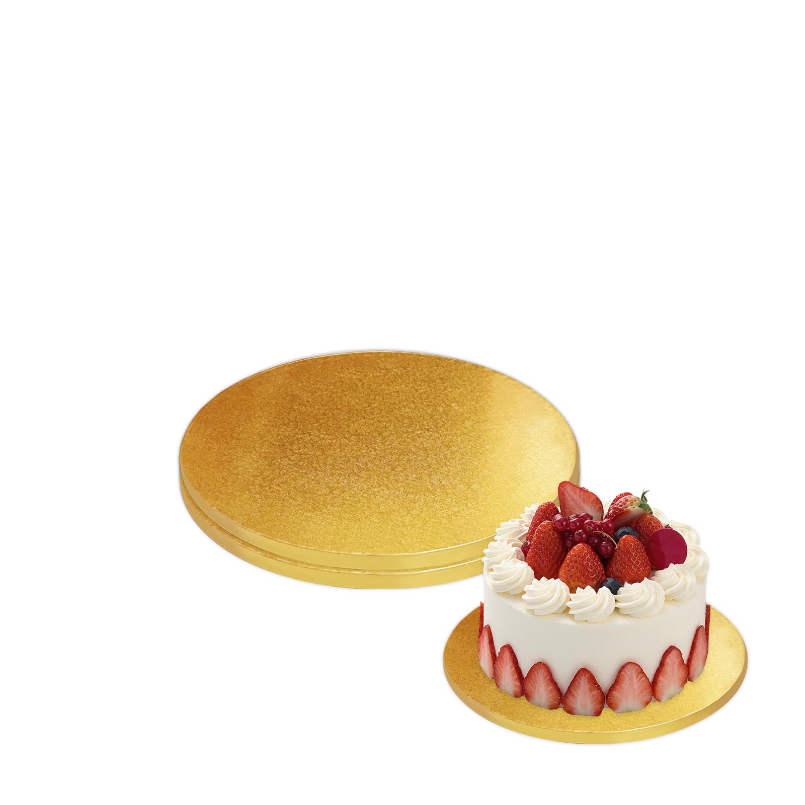 Photo 1 of 2 PCS Cake Drums, 1/2 Inch Thick 10 Inch Round Cake Boards, Gold, Professional Quality Cake Cardboards, Card Base, Cake Mat-Gold