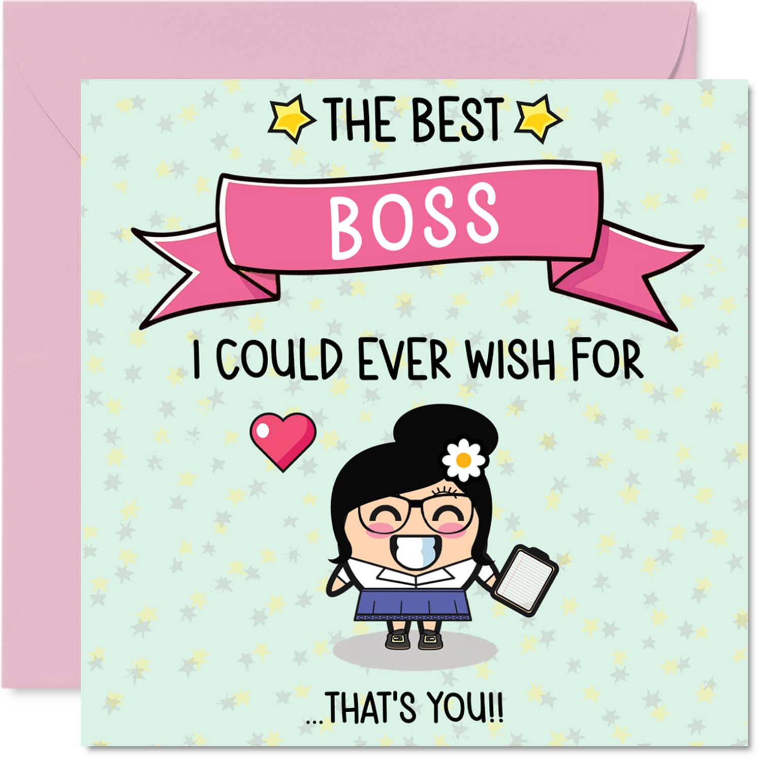 Boss Birthday Card - The Best I Could Ever Wish For - Happy Birthday Card for Boss from Employee Colleague, 145mm Cute Bday Greeting Cards