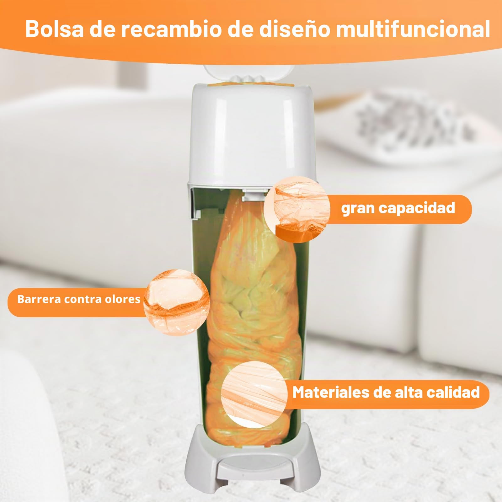 12 Recambios Contenedor de Pañales Compatible con Tommee Tippee, Bolsa de Relleno para Papelera Pañales Bebe Compatible con Angelcare et Tommee Tippee et Litter Locker II Recambios