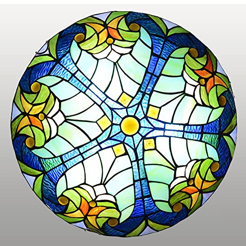 Lámpara de araña estilo Tiffany de 30,5 x 40,6 x 50,8 cm, con montaje empotrado, estilo vintage, E27, para sala de estar, dormitorio, comedor, pasillo, cocina, decoración elegante del hogar (diámetro