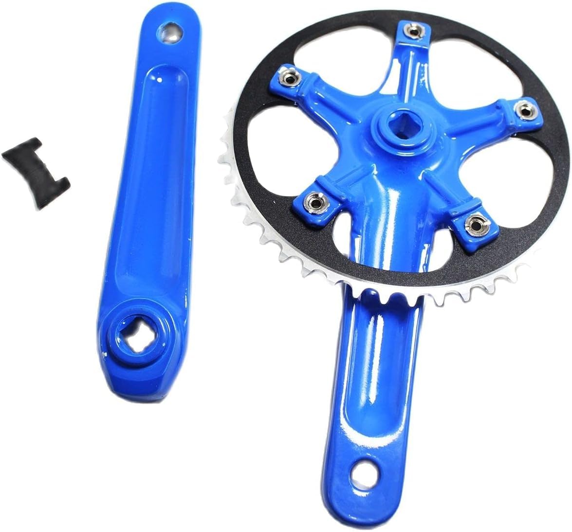 Set Guarnitura Per Bici 46T Con Pedivelle - Corona Singola In Acciaio, Lunghezza Pedivella 17 Cm, Per Bici Pieghevoli E City