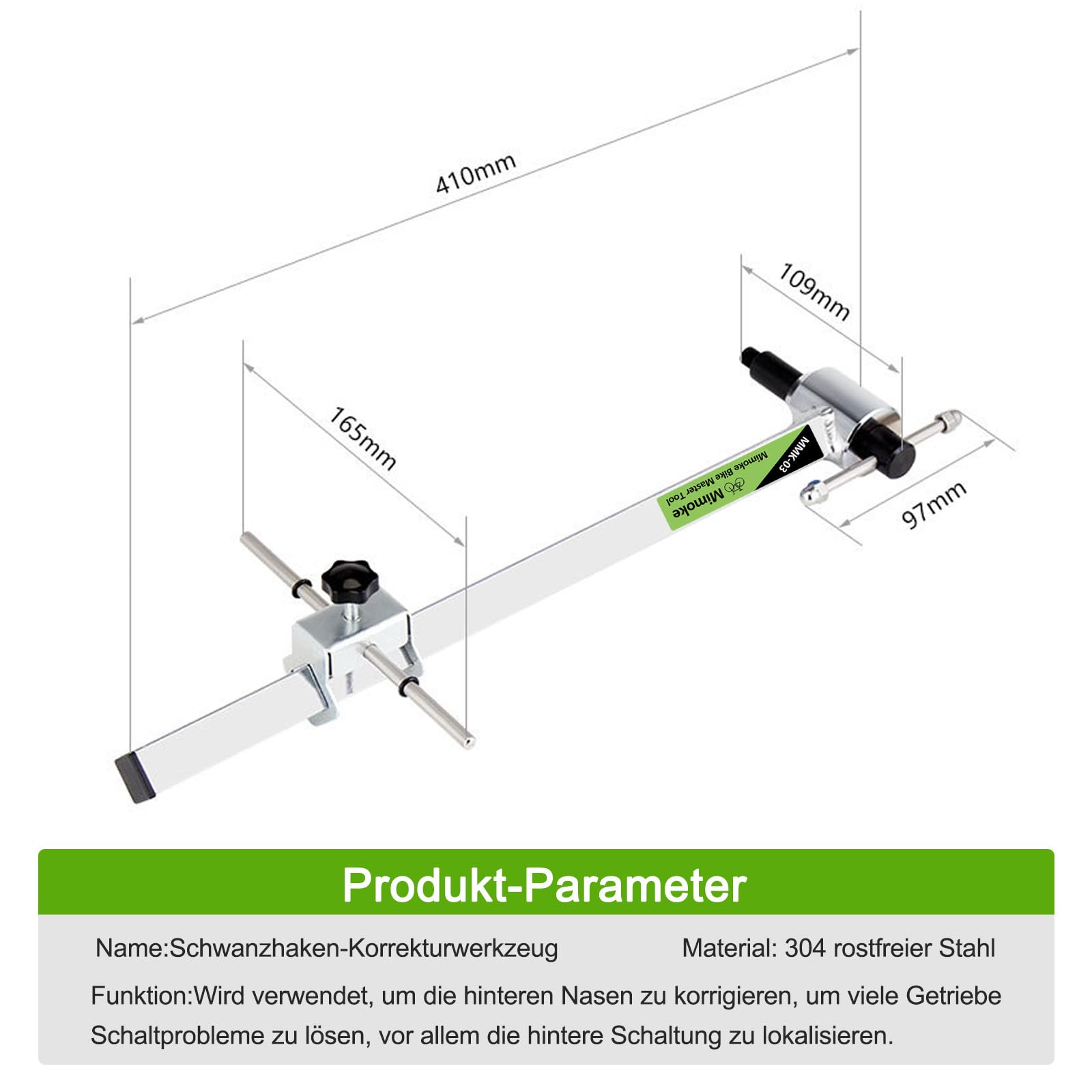 Mimoke Profi Edelstahl Fahrrad Schaltauge Alignment Werkzeug Gauge – Präzises Richtwerkzeug für Fahrradreparatur und Wartung
