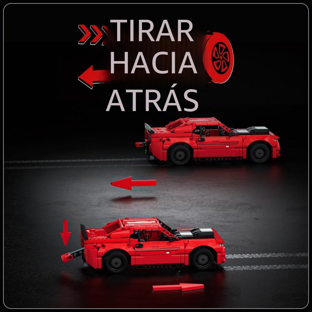 Mould King 15080 Juego de Construcción de Autos de Tracción Trasera Bloques de Construcción Modelo de Coche Deportivo Kits de Construcción de Automóviles Coleccionables para Niños Fanáticos