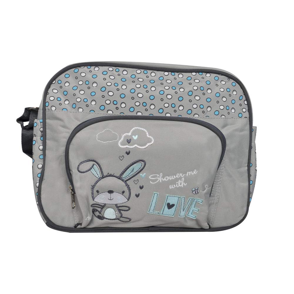 EZ Life Baby Diaper Carry Bag - Bunny - 5 Compartment - Waterproof - Medium - Nylon - Grey-image-27