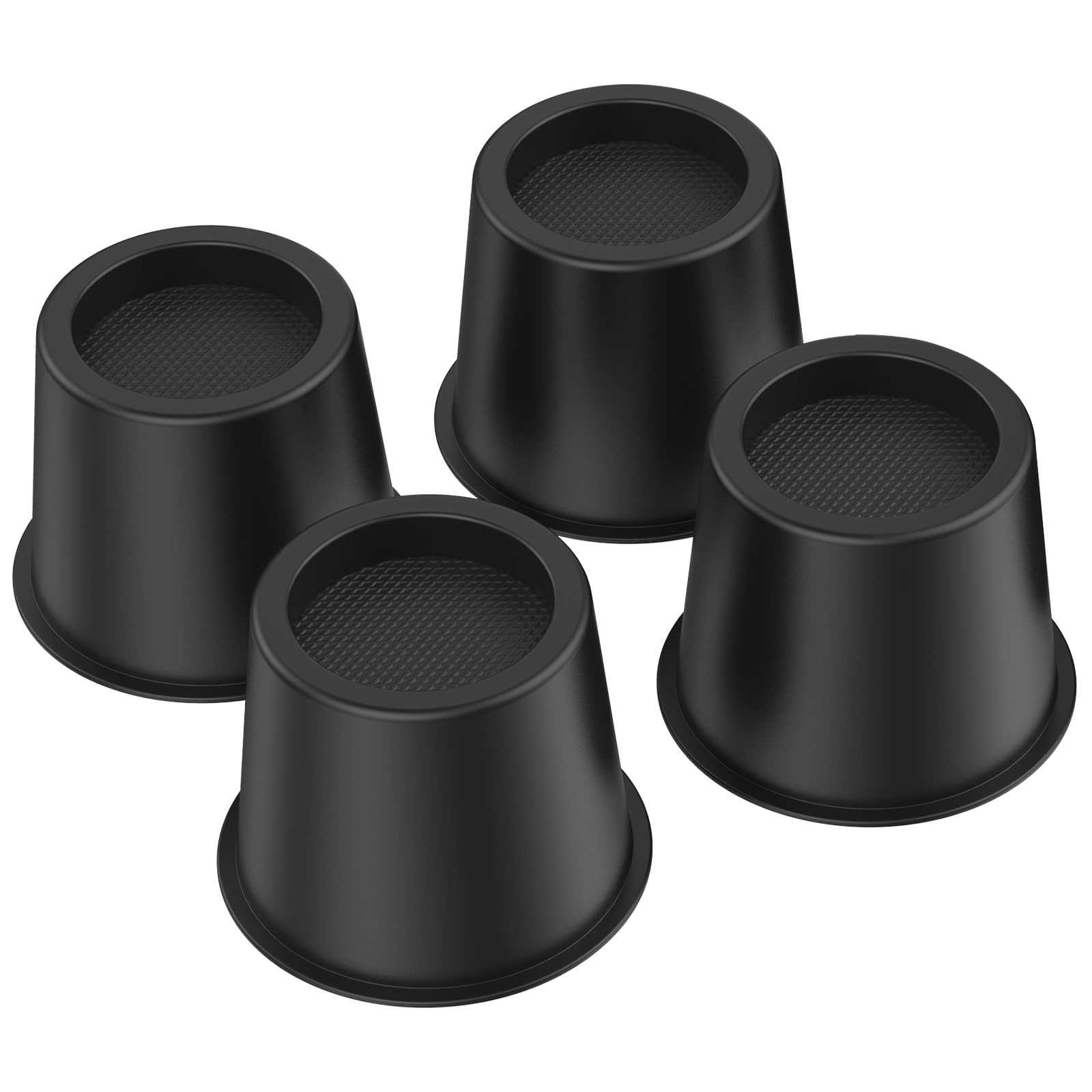 LYDODOKA Bed Risers 4 Inch, Heavy Duty Round Furniture Risers, Couch Lifts Riser for Sofa Table Chair Leg (4 Set-Black)