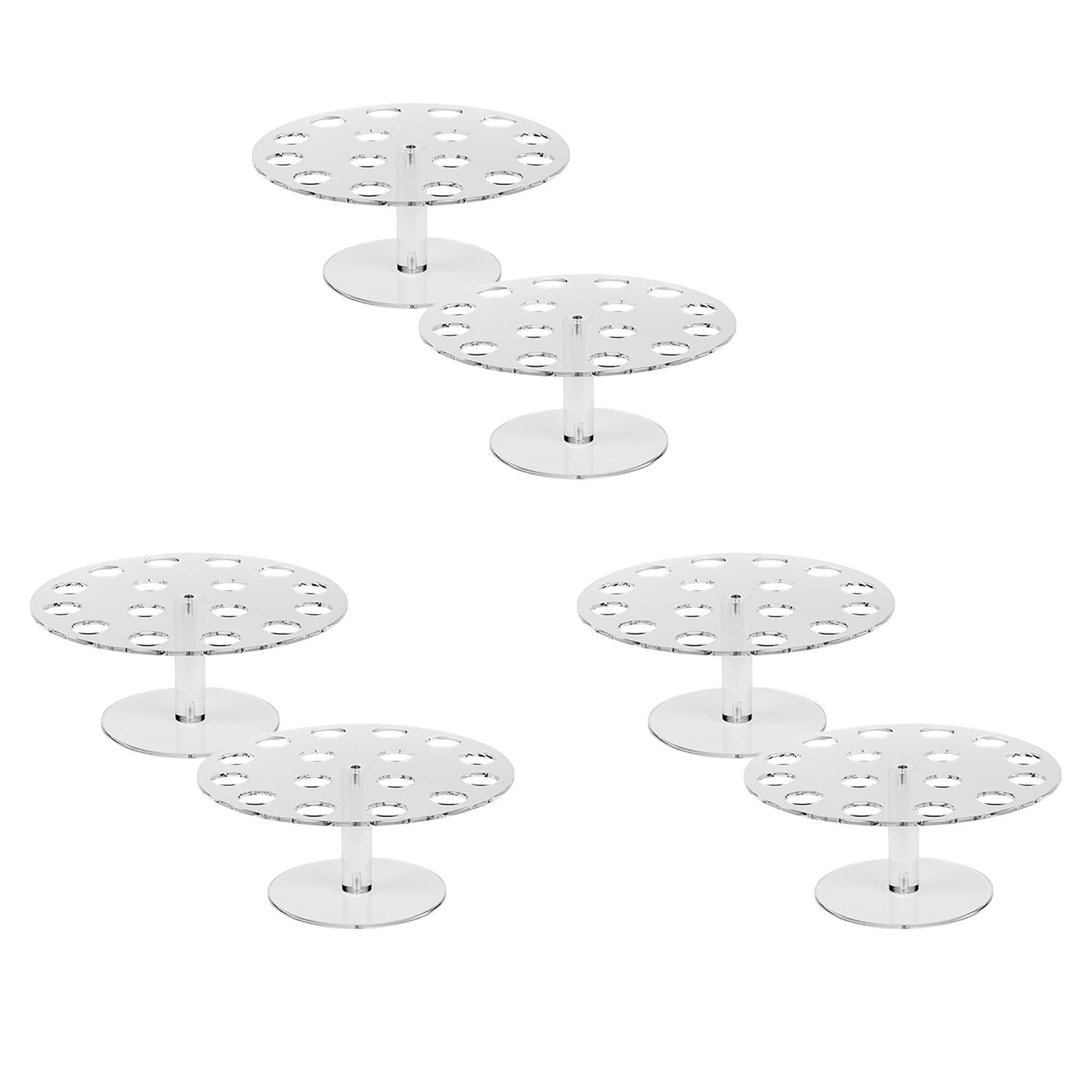 Hndhbfgrt 6 Pack Ice Cream Cone Holder, 16 Holes Acrylic Ice Cream Cone Display Stand, Clear Waffle Hand Roll Sushi Display Rack