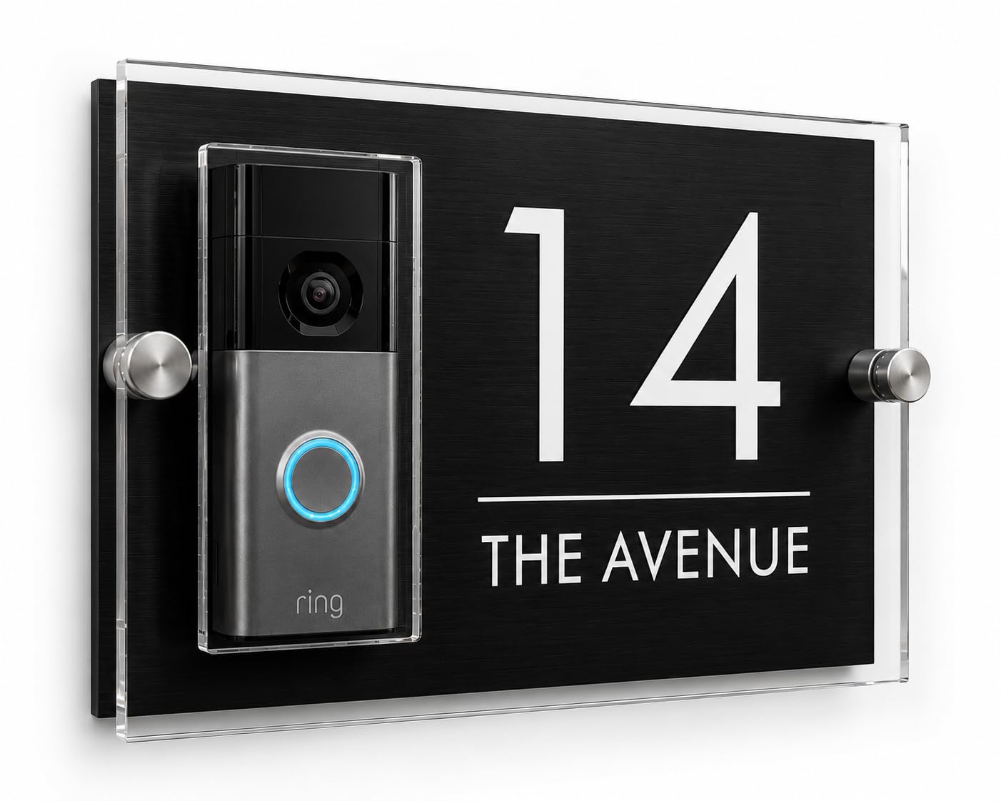 Ring Doorbell (new generation) House number plaque (Black, RIGHT)